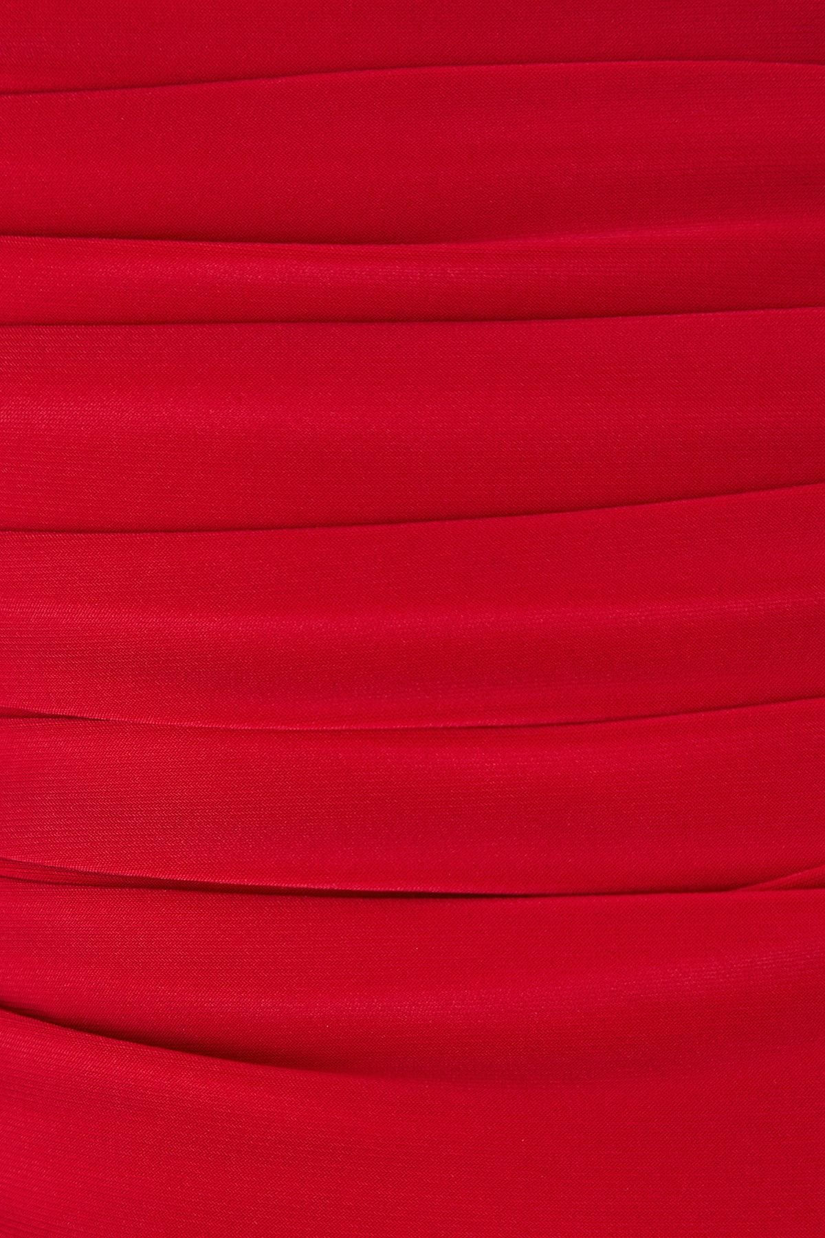 MissPap Asymmetric Off The Shoulder Top Red image 5