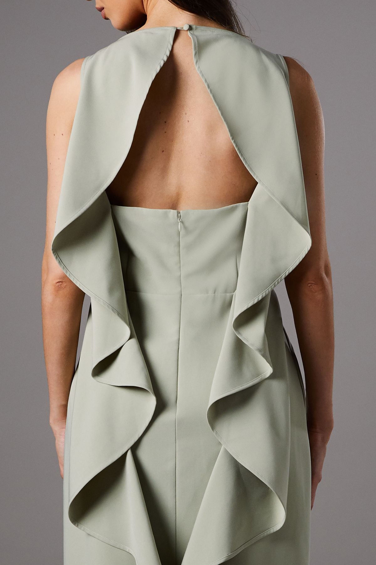 Coast V Neck Crepe Column Midi Dress Sage image 5