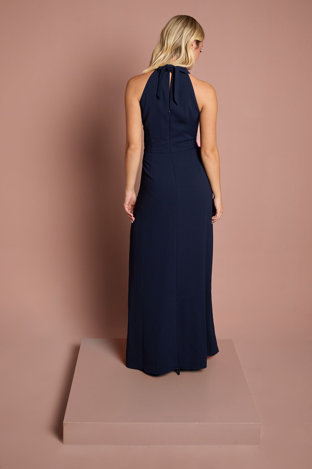 Coast Teen Coast Halterneck Bridesmaid Dress Navy image 3