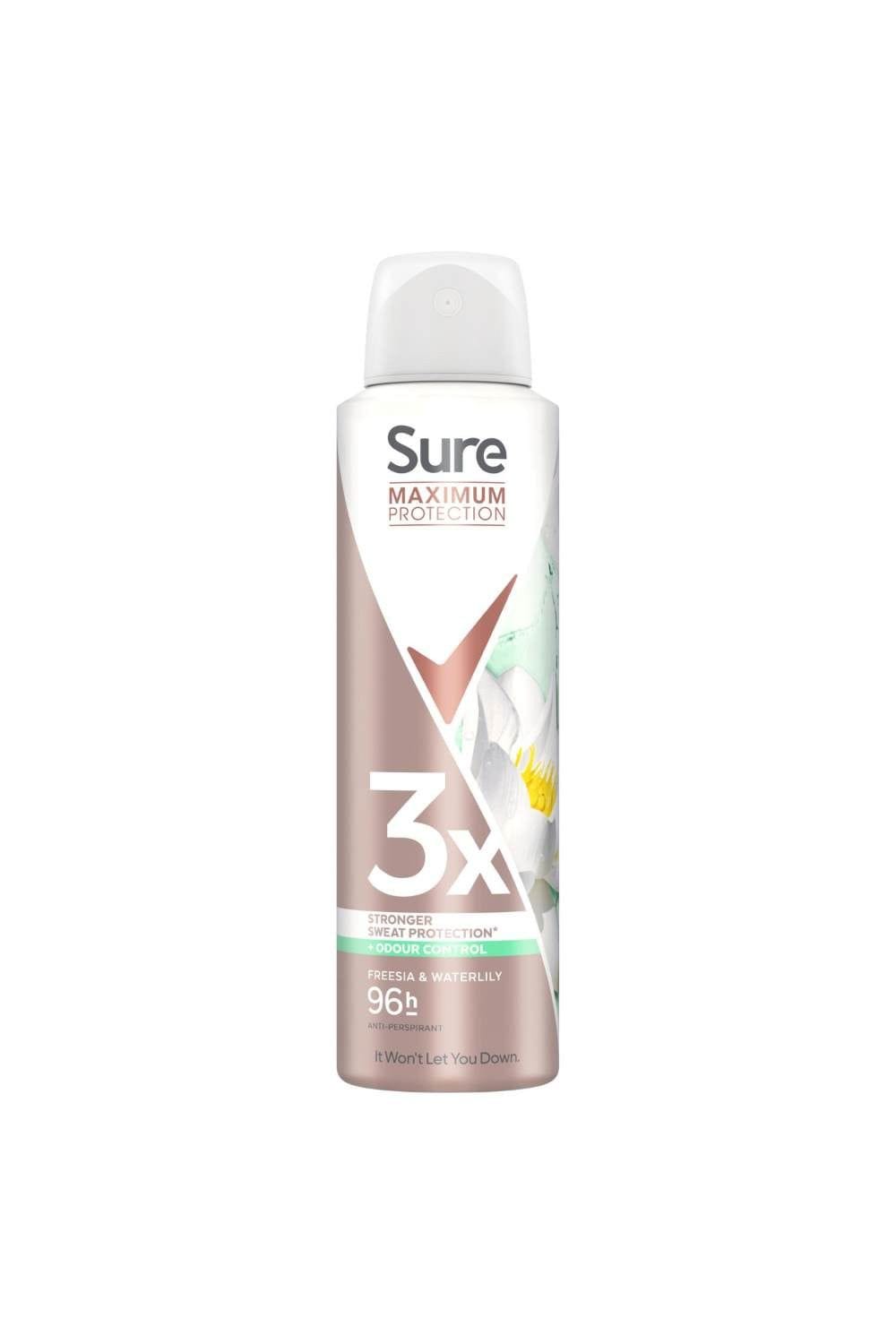 Sure Women Protection 'Antiperspirant' Spray Freesia & Water Lily, 3x150ml image 3