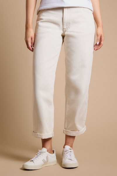 Dorothy Perkins Boyfriends Ankle Grazer Fold Up Jeans Ecru