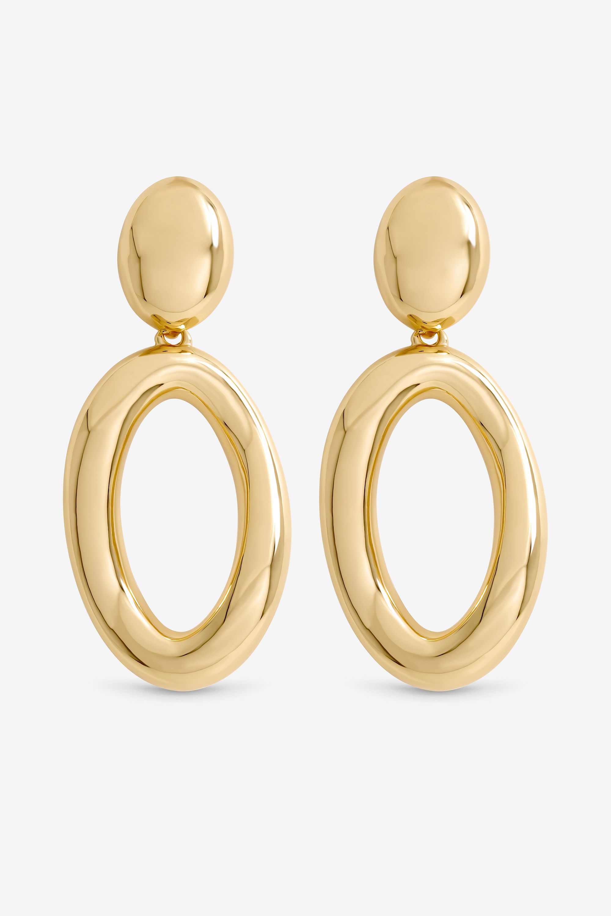 Mood Gold Plated Polished Open Drop Earrings image 1