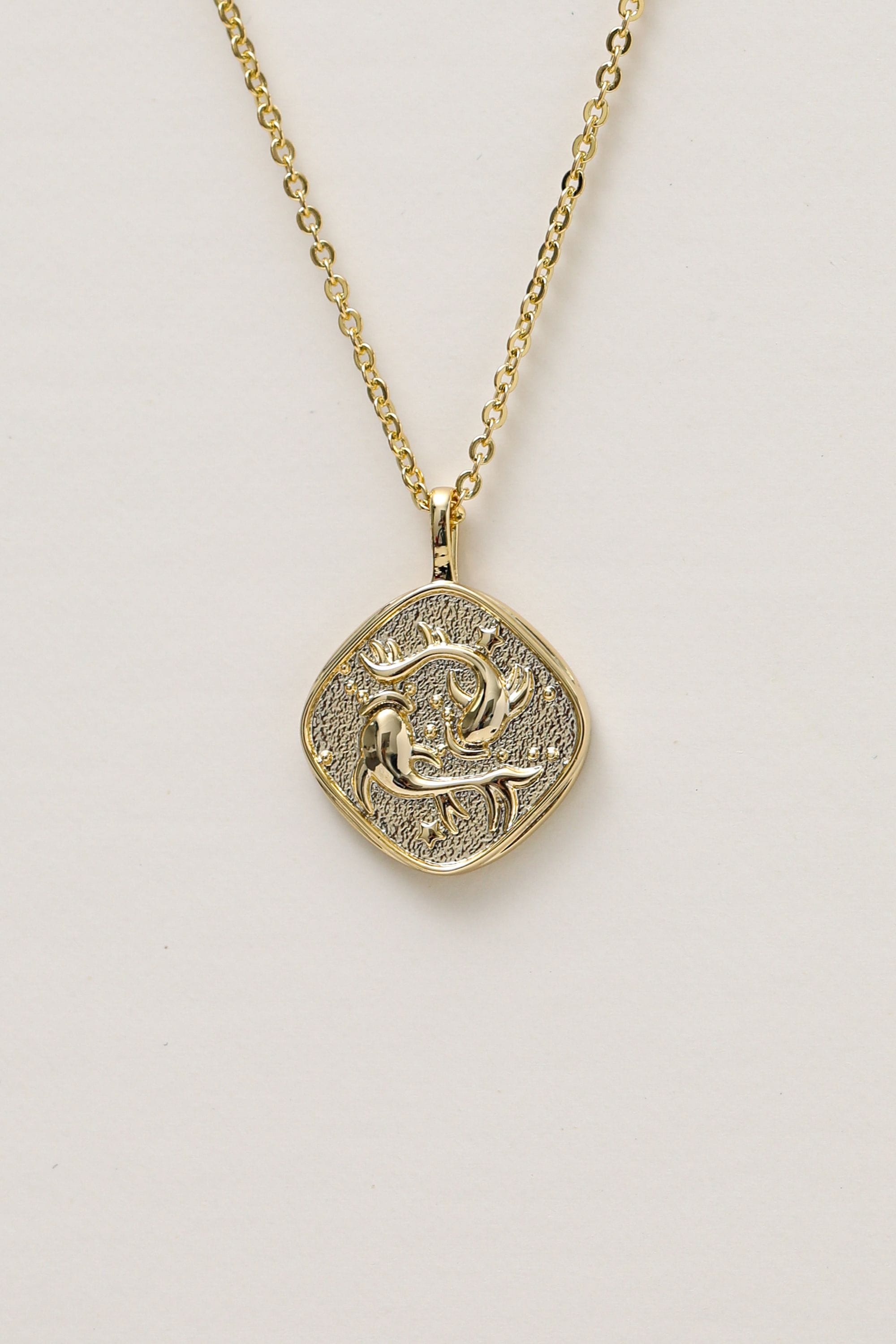 Jon Richard Gold Plated Molten Horoscope Pendant - Pisces image 1