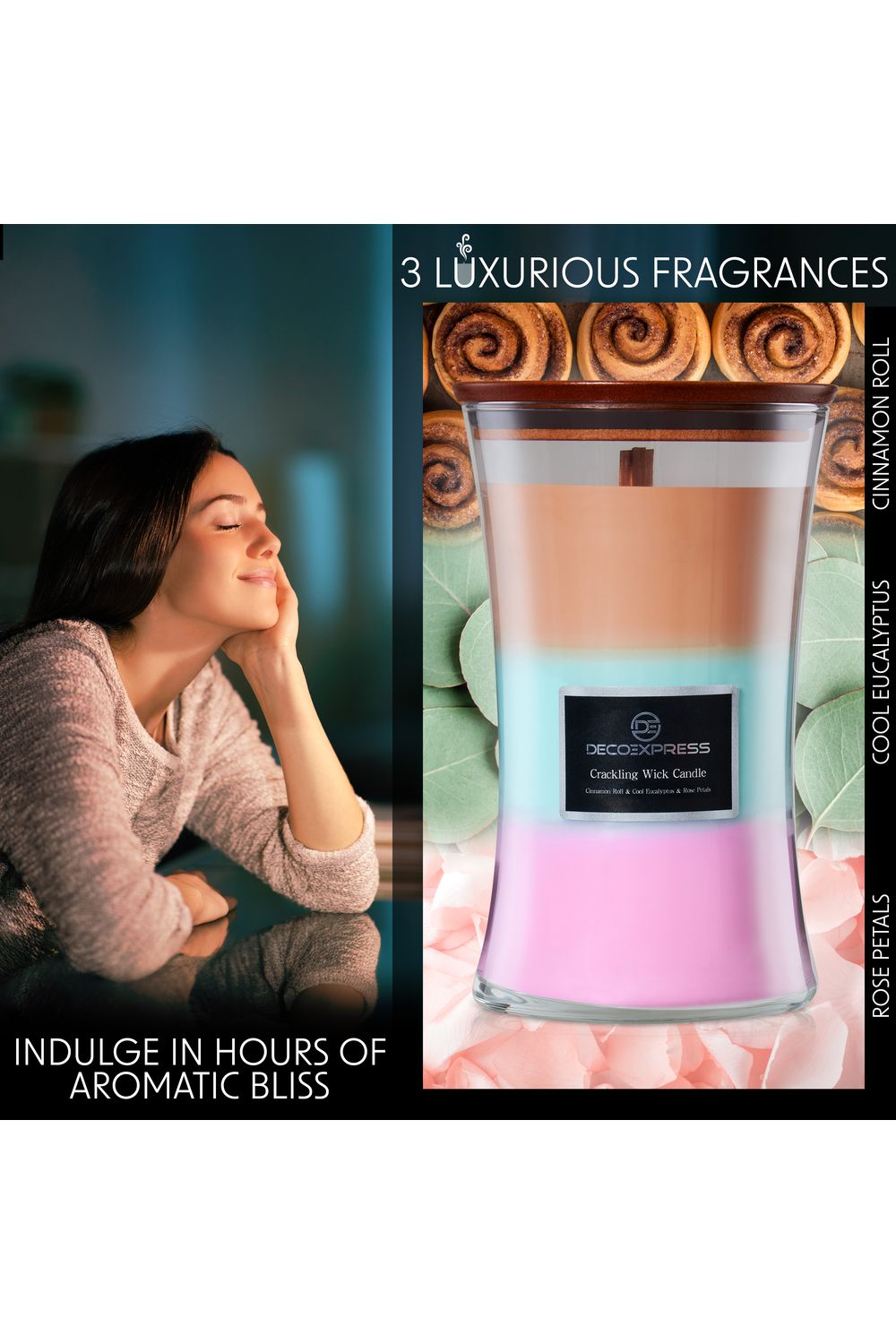 Deco Express Woodwick Candles - 3 Mixed Scented image 3