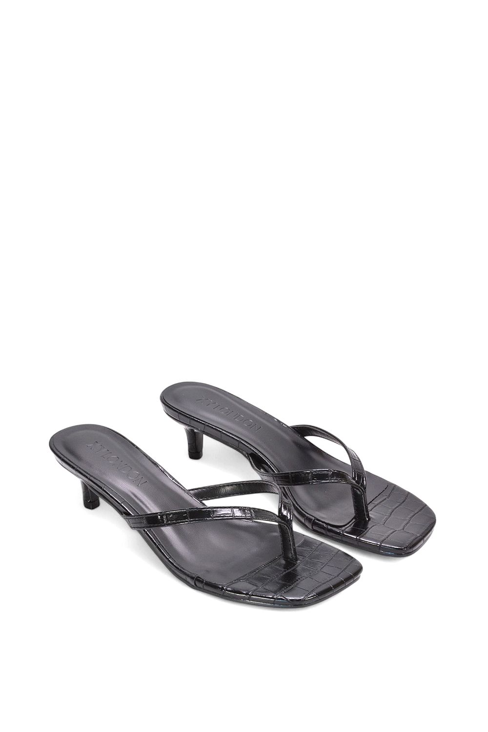 XY London 'Jane' Toe Post Low Kitten Heel Mule Sandal Shoes image 5