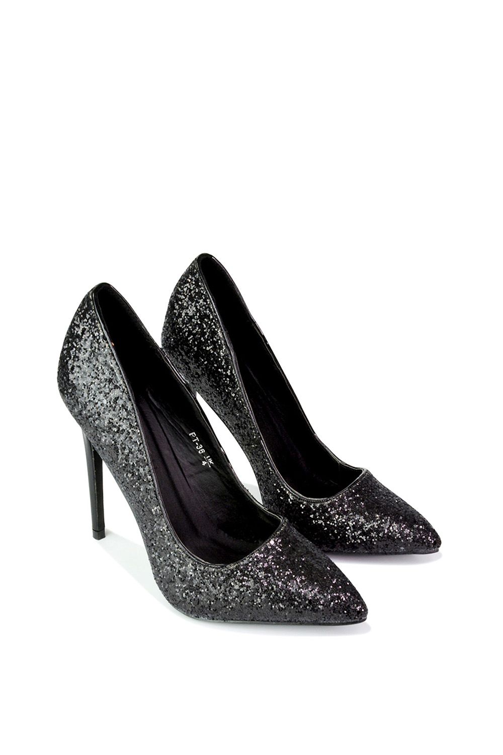 XY London 'Emerald' Pointed Toe Court Shoes Glitter Stiletto High Heels image 5