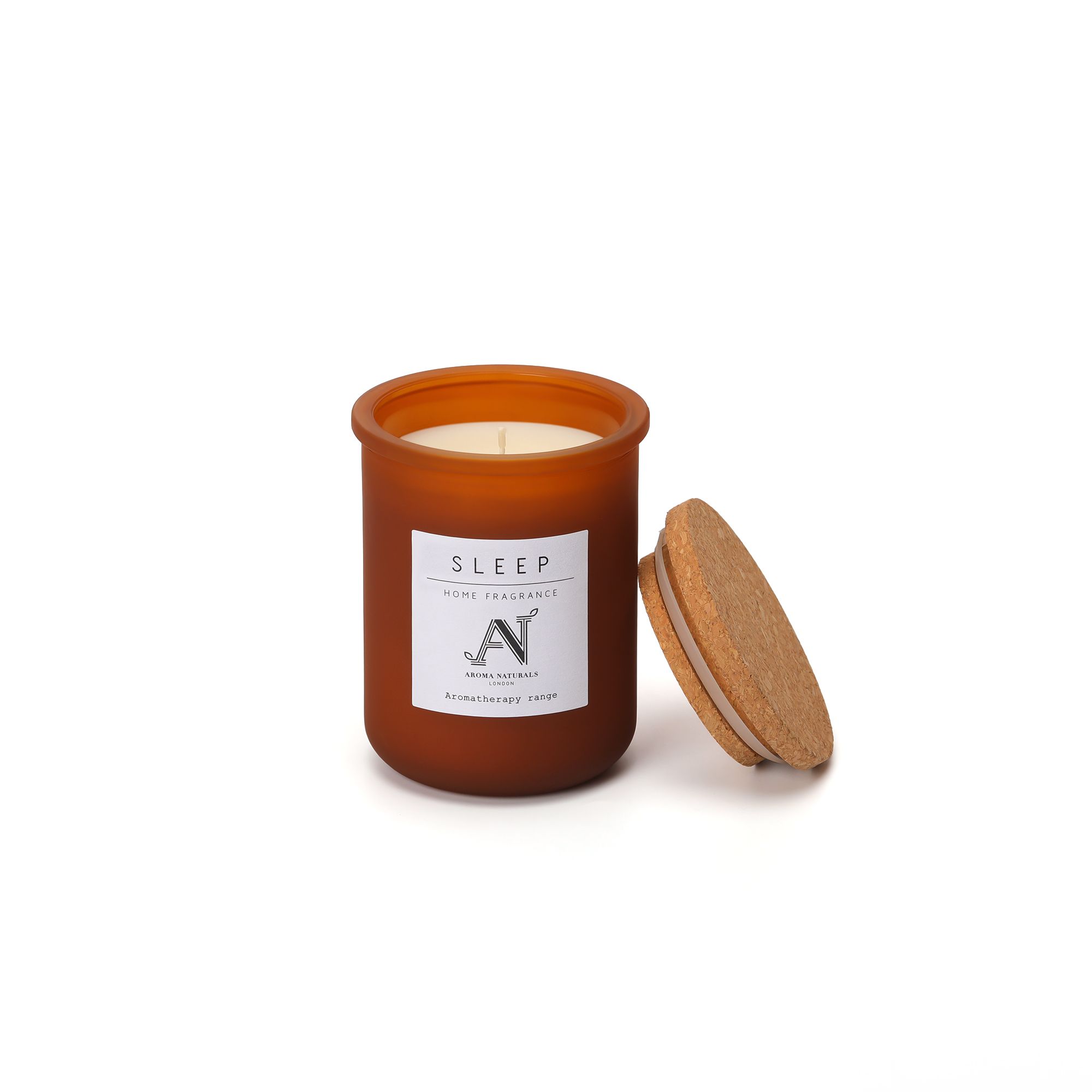 Aroma Naturals Sleep Scented Candle – Amber Glass with Cork Lid image 2
