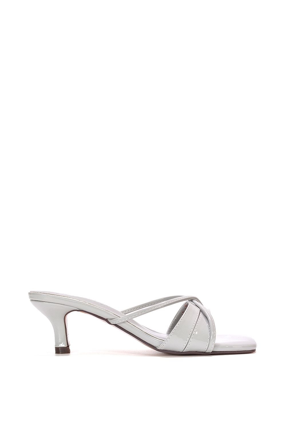 XY London 'Claudia' Mid Heeled Sandal Slip On Mules With Square Toe image 1