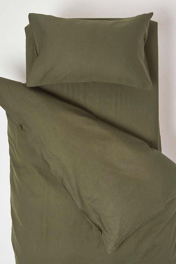 Homescapes Linen Cot Bed Duvet Cover Set 120 x 150 cm