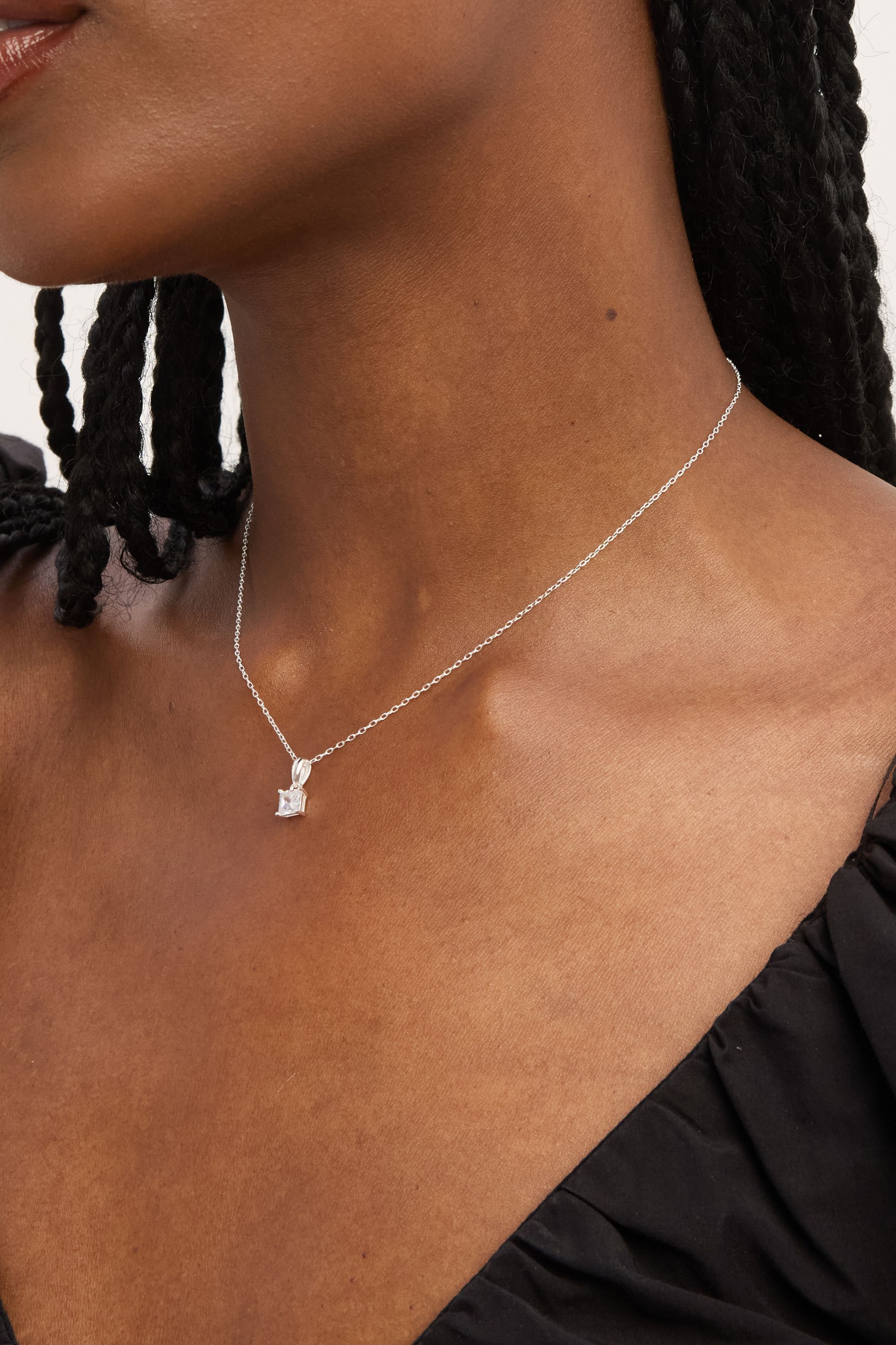 Simply Silver Sterling Silver 925 Cubic Zirconia Cushion Set image 2