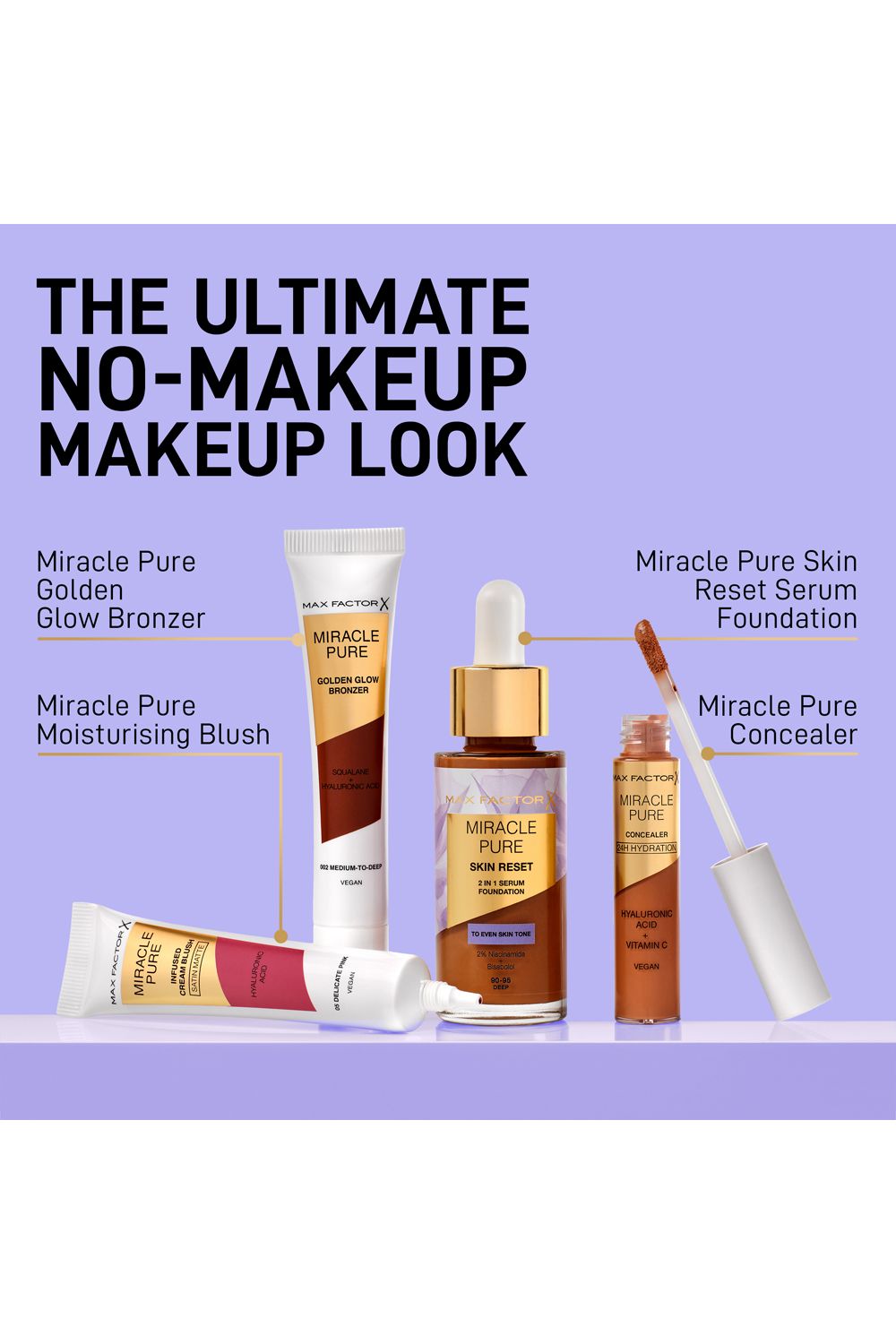 Max Factor Miracle Pure Skin Reset Serum Foundation 30ml Deep Cool image 6