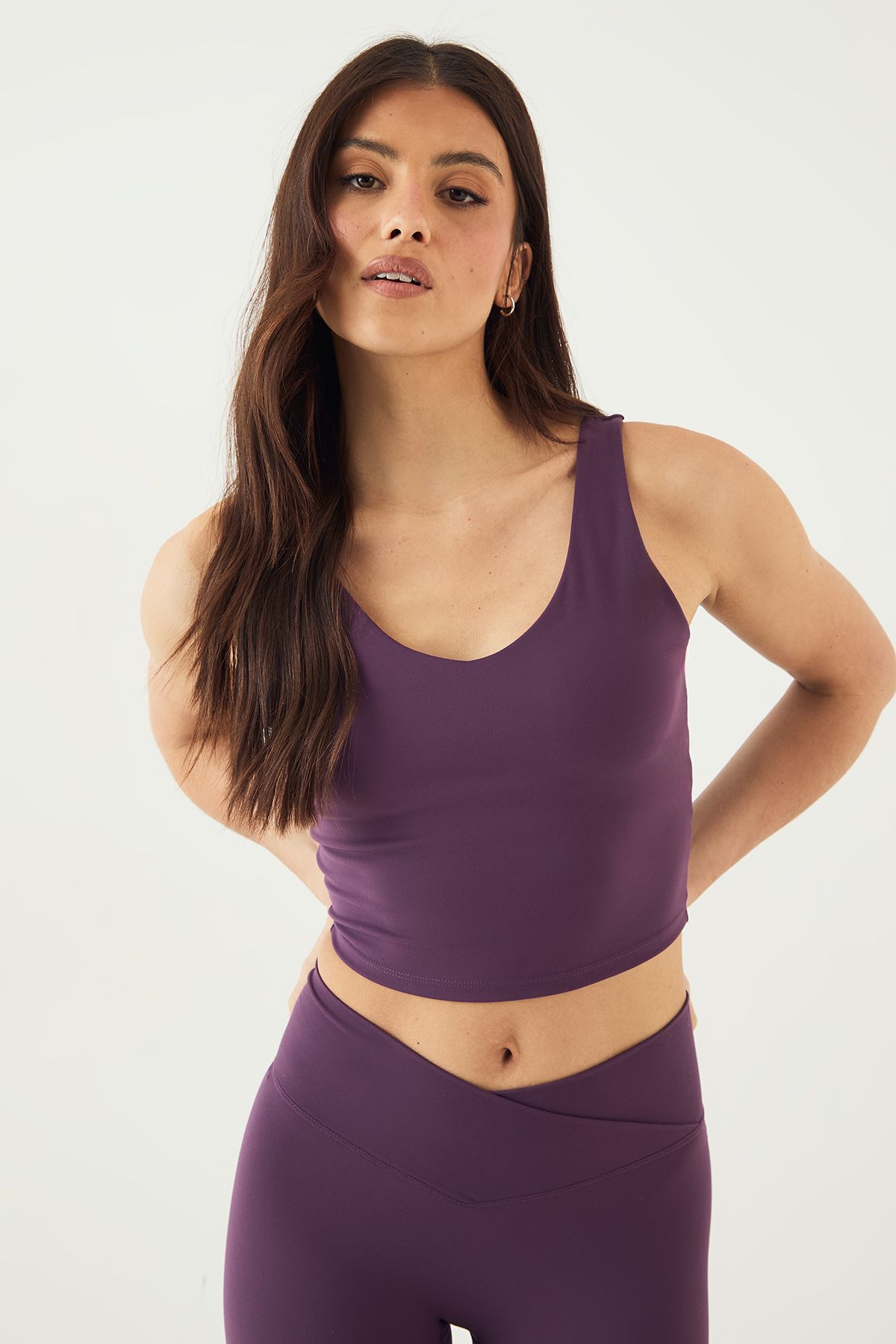 DSGN Studio DSGN Studio Ultra Sculpt Longline Plunge Sports Bra Aubergine image 3