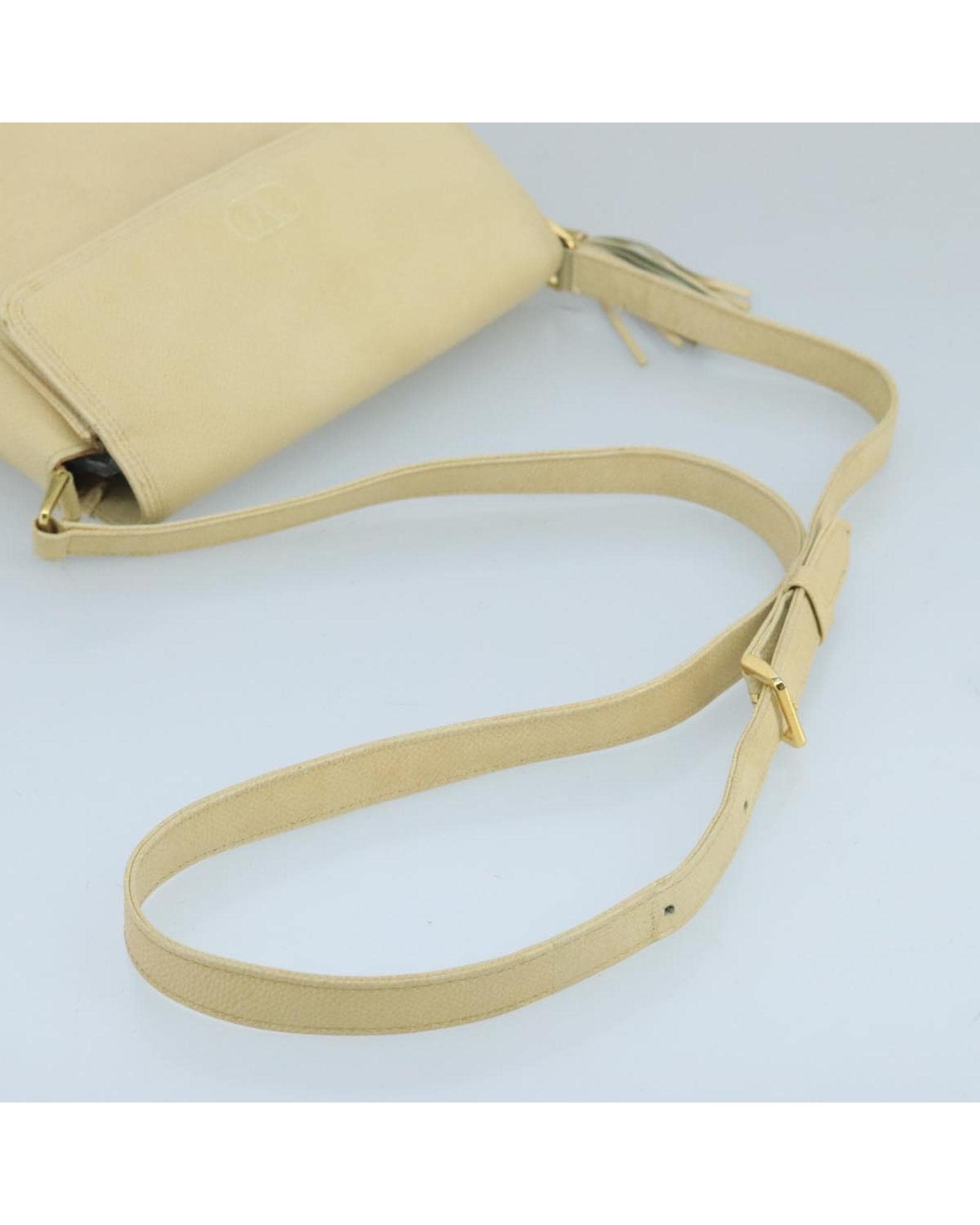 Valentino Preloved Leather Crossbody Bag Wo - Beige Shoulder Bags image 8