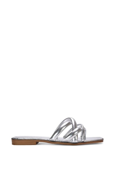 XY London 'Fiona' Strappy Flat Open Toe Sandal Mule Sliders
