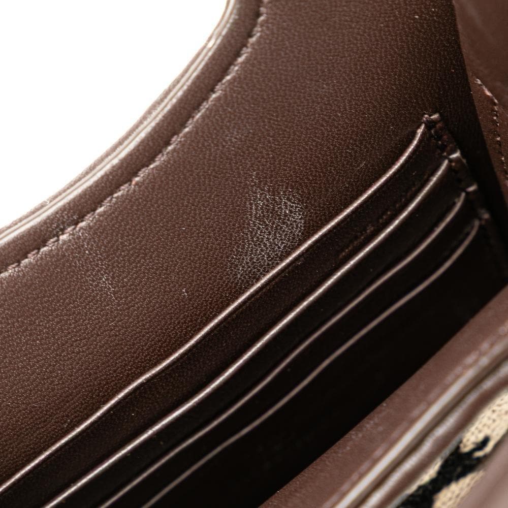 Valentino Preloved Monogram Shoulder Bag Wo - Brown Satchel image 8
