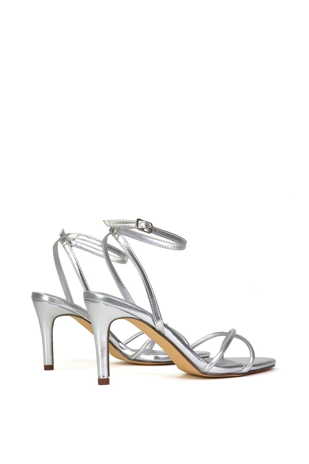 XY London 'Ridge' Strappy Round Toe Mid High Heel Stiletto Sandals image 3