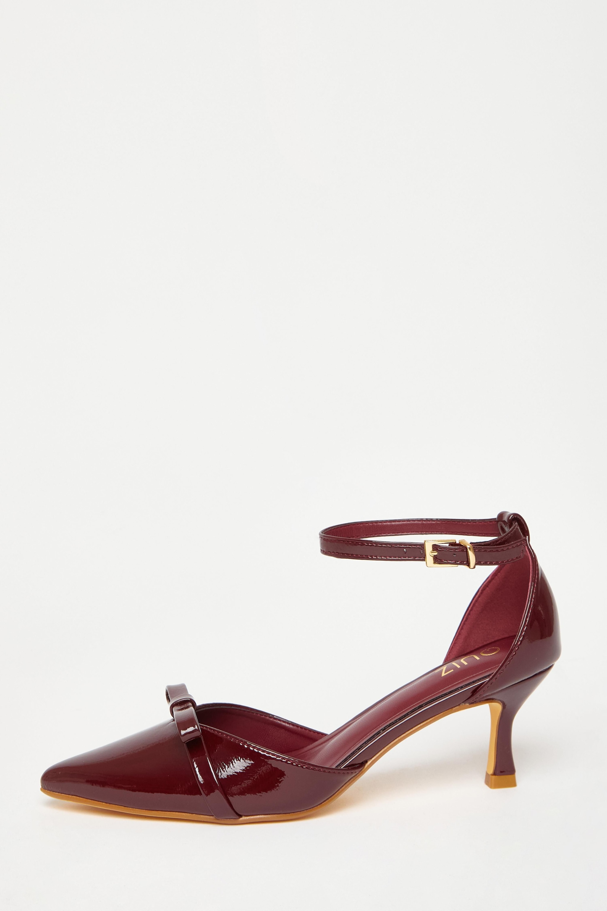 Quiz Burgundy Patent Bow Court Heels image 3
