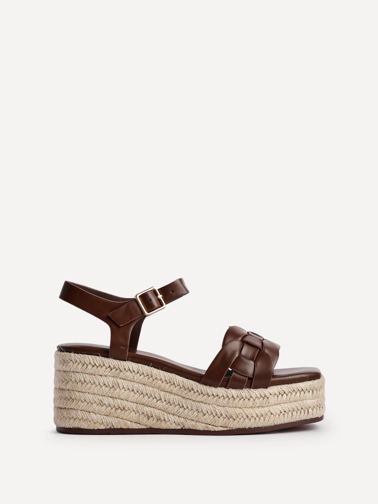 Linzi Grazia Brown Plaited Flatform Sandals