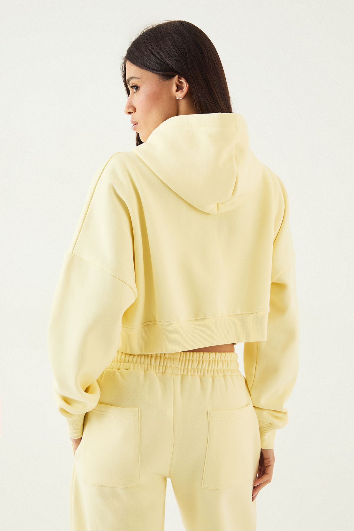 DSGN Studio DSGN Studio Boxy Crop Zip Through Hoodie Butter image 2