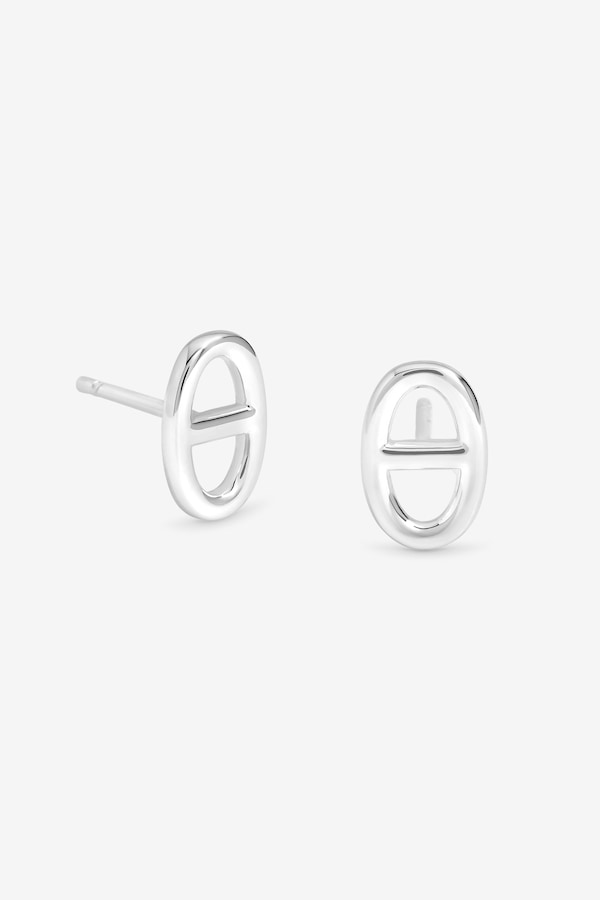Simply Silver Sterling Silver 925 Polished Marine Stud Earrings
