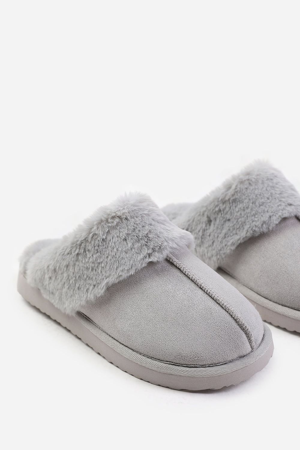 Where's That From 'Xandra' Suede Mule Slippers With Cosy Faux Fur Trim image 3