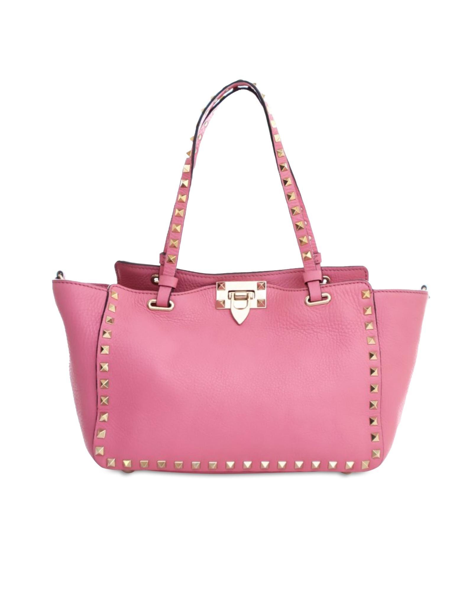 Valentino Preloved Studded Leather Handbag Wo - Pink Satchel image 1