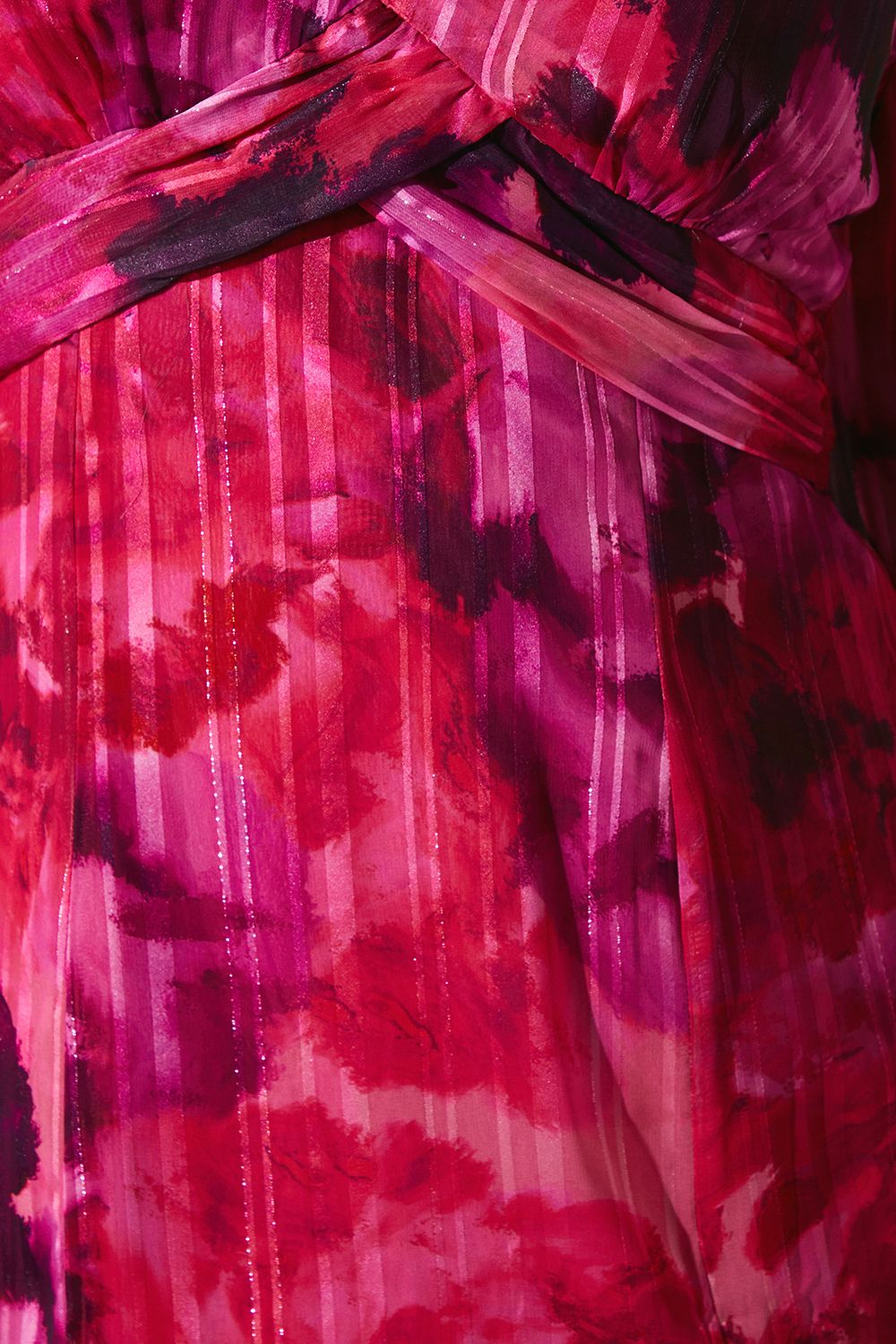 Coast Blouson Pleat Waist Burnout Midi Dress Pink image 5