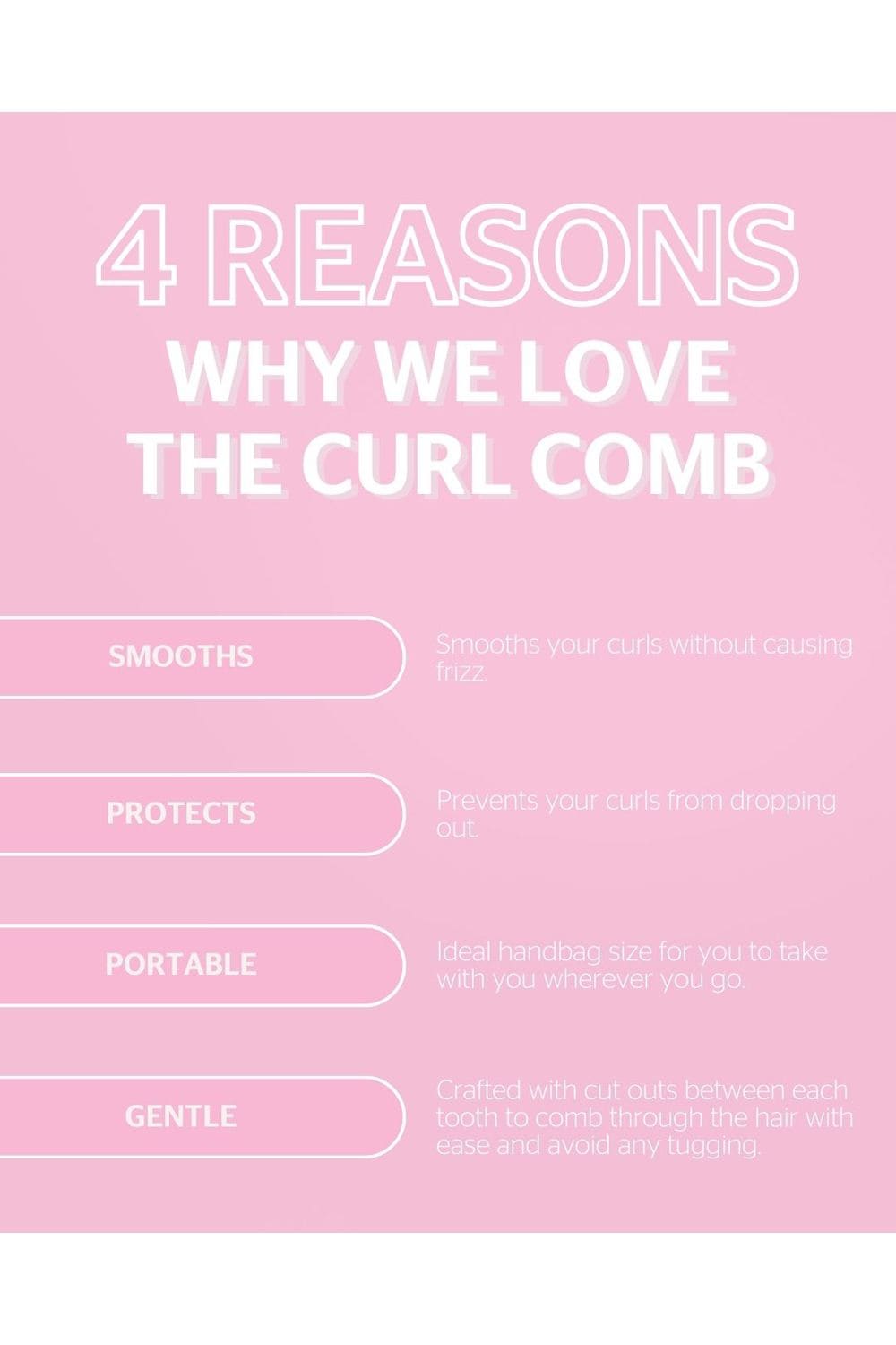 Brushworks Smoothing Curl Comb Pink image 9