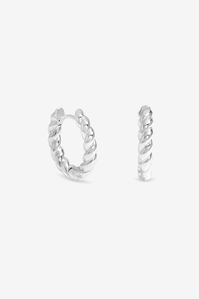 Jon Richard Silver Plated Twist Hoop Earrings