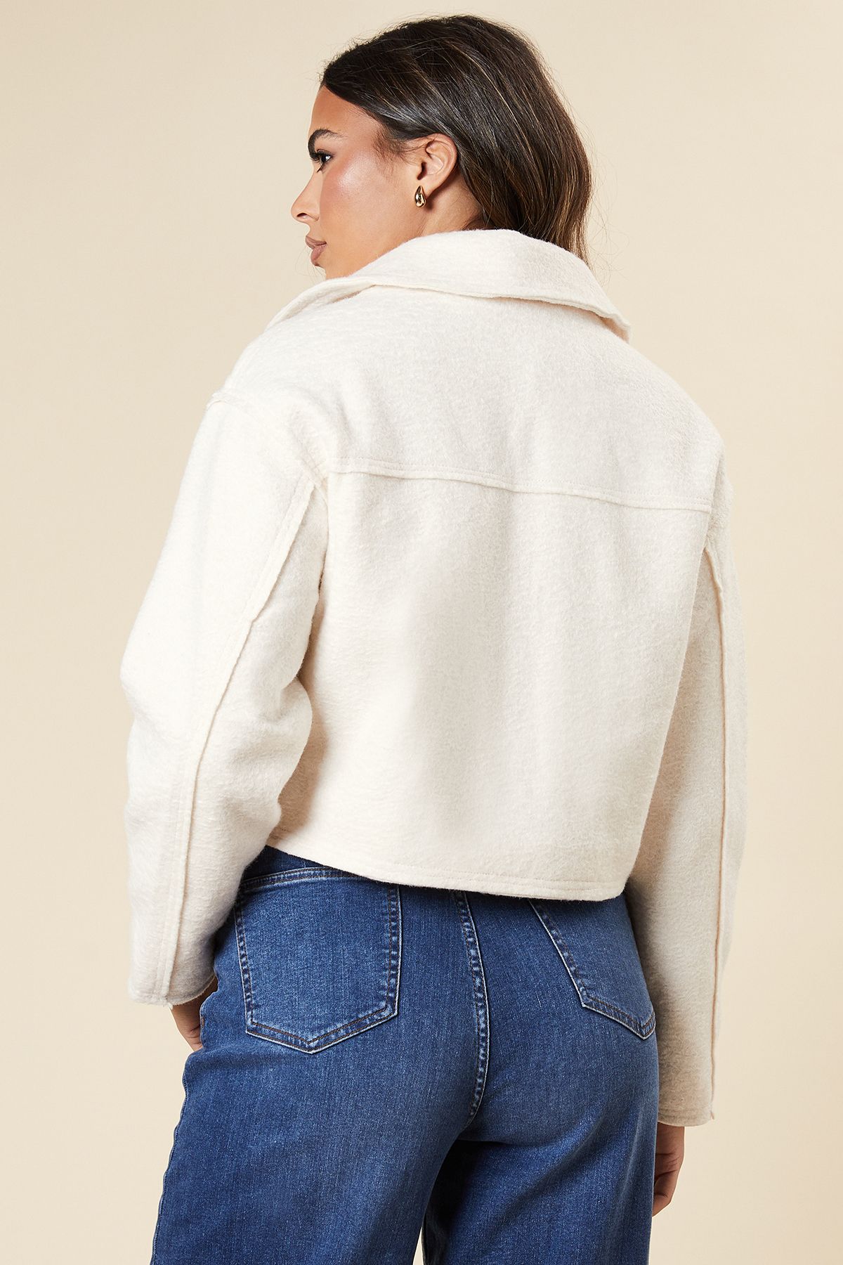 Dorothy Perkins Zip Front Pocket Detail Jacket White image 3