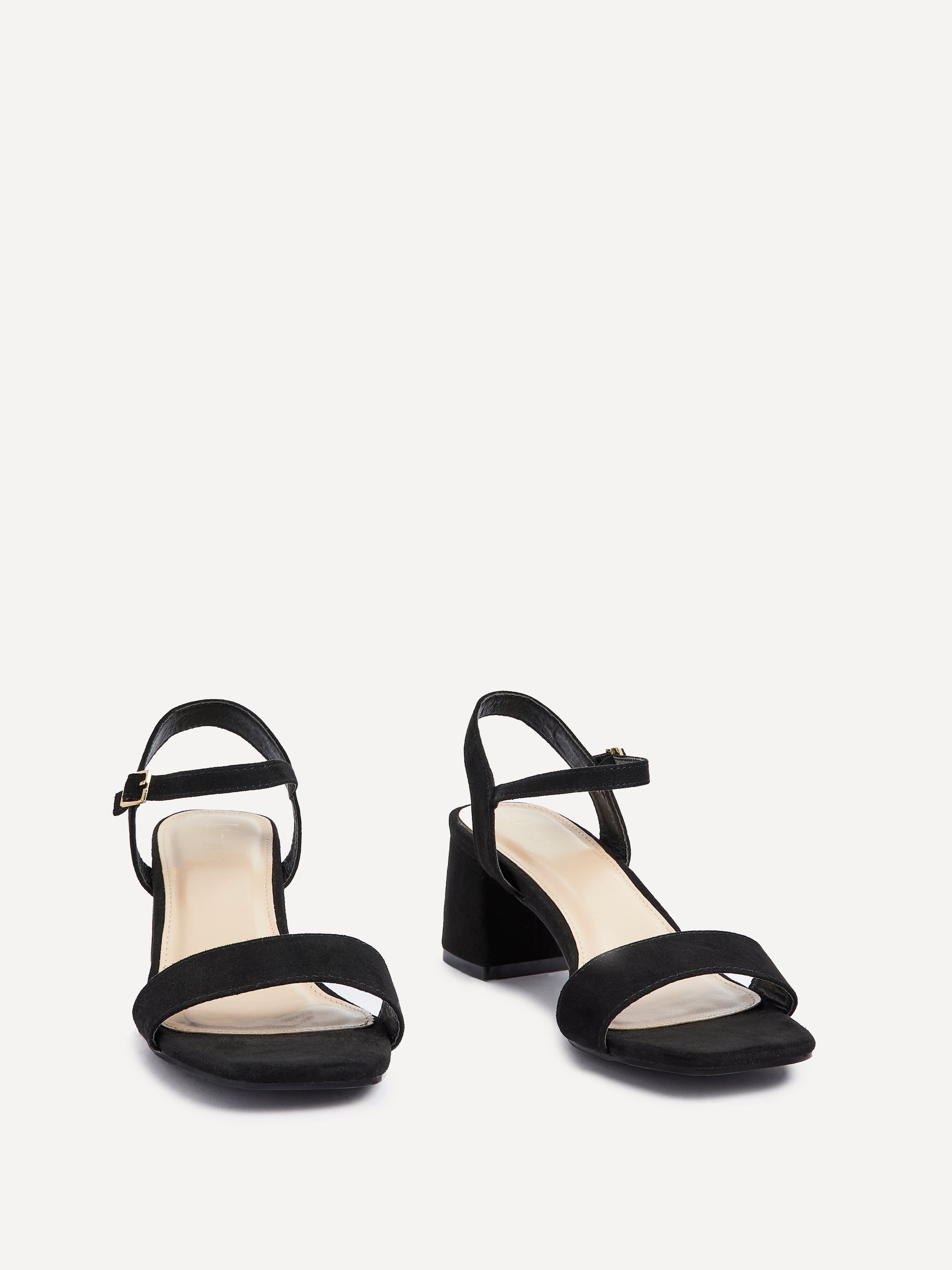 Linzi Darcie Black Faux Suede Low Chunky Block Heeled Sandal image 3