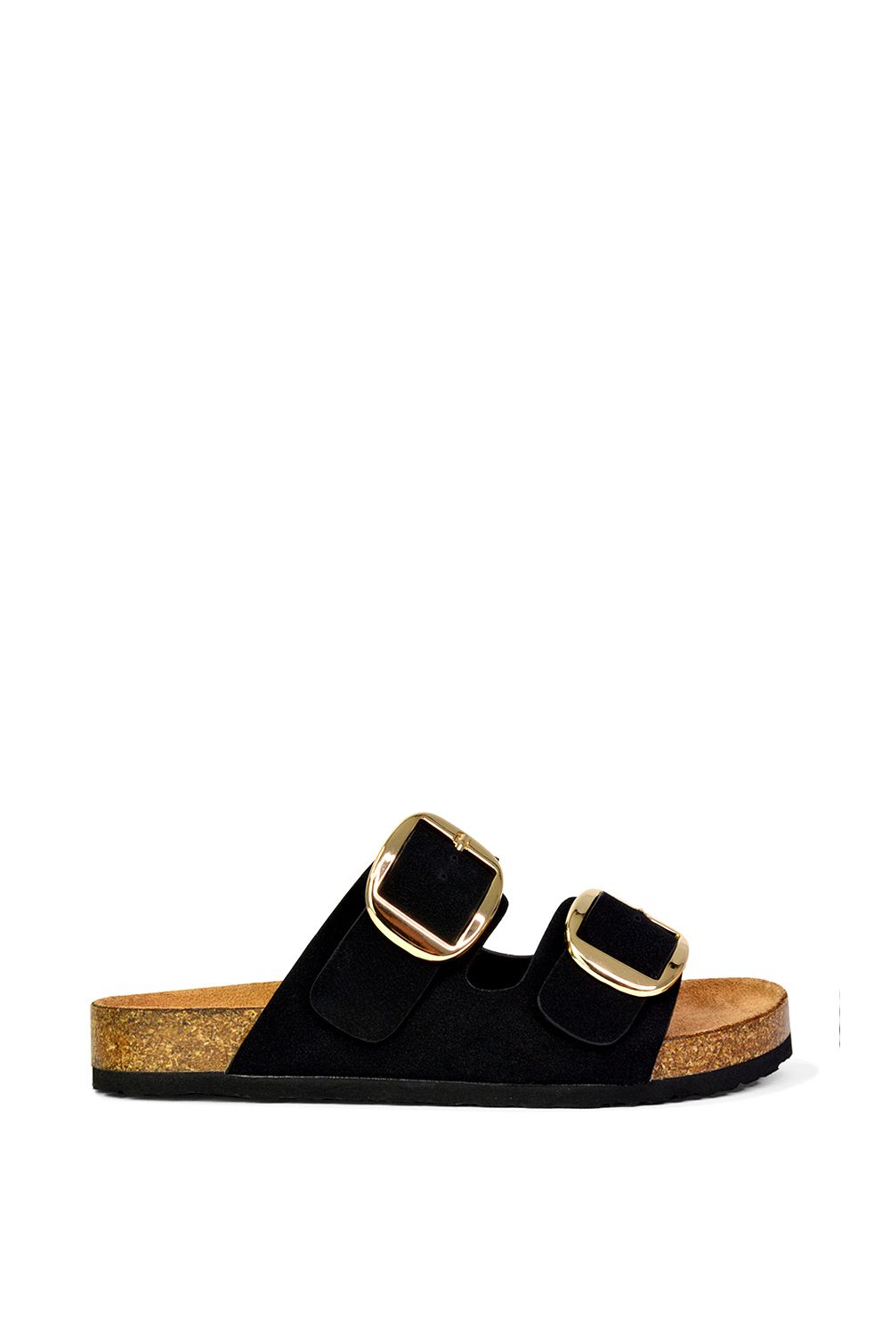 XY London 'Dolly' Slip On Slider Double Buckle Flat Sandals image 1