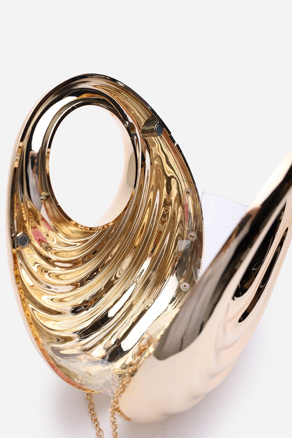 Where's That From 'Lagoon' Chrome Effect Sculpted Oval Handle Clutch image 6