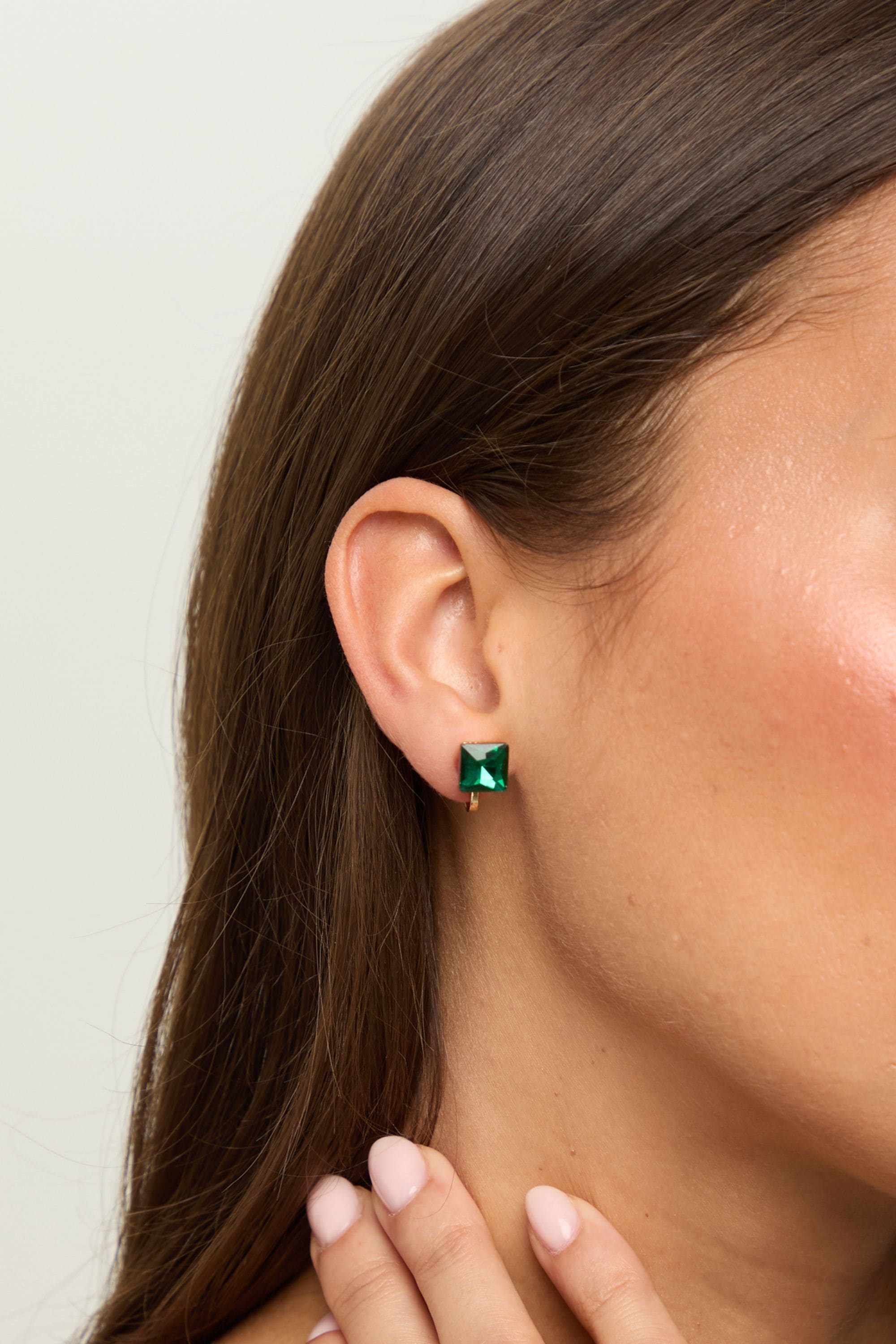 Jon Richard Gold Plated and Emerald Clip Earrings image 2