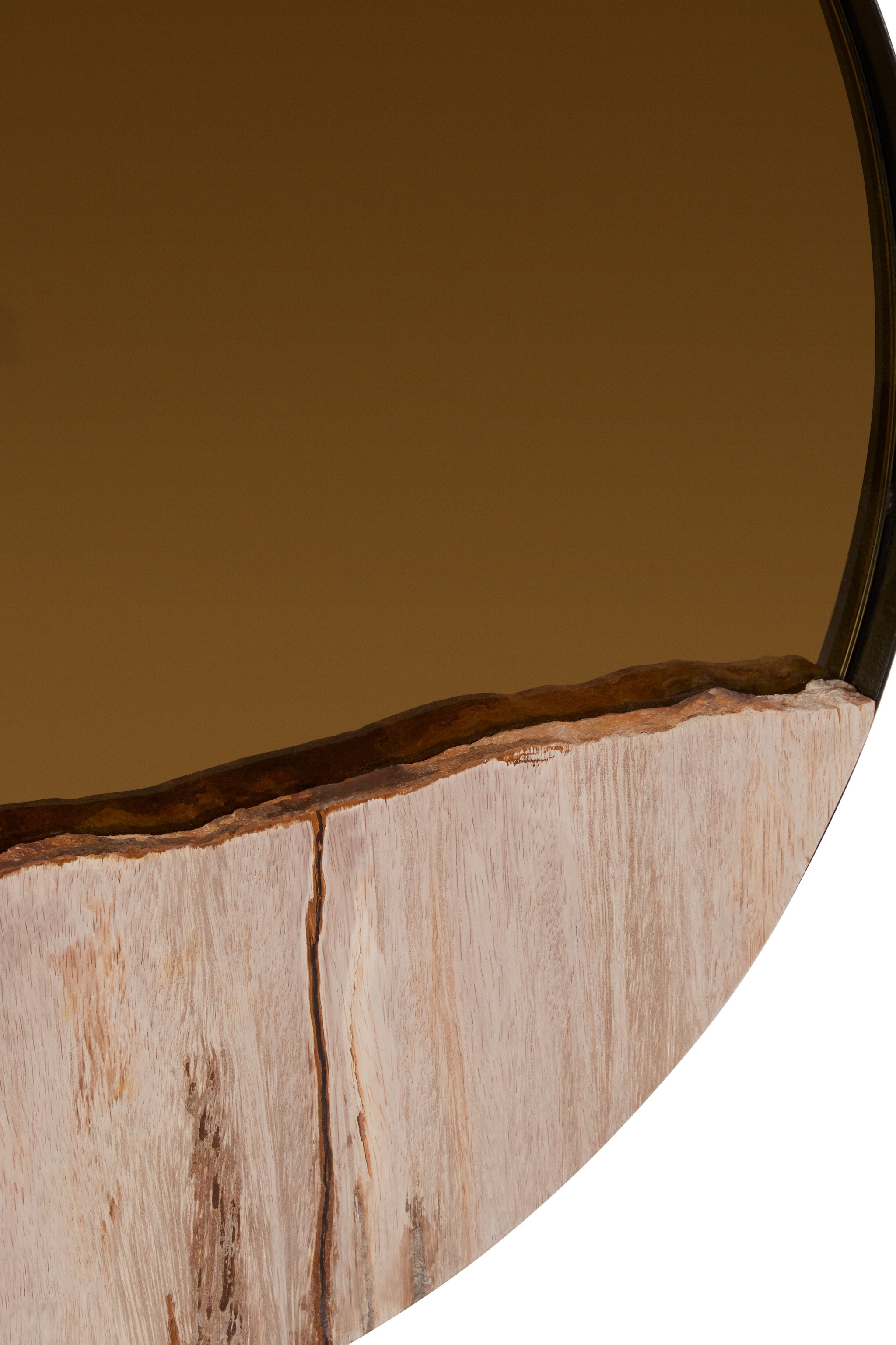 Orsina Relic Petrified Wood Tile Large Round Mirror image 5