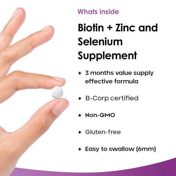 New leaf health Biotin Hair Growth Vitamins 12000 mcg - With Zinc & Selenium image 2