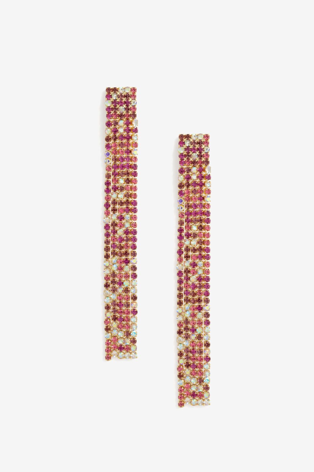 Mood Pink Diamante Drop Earrings