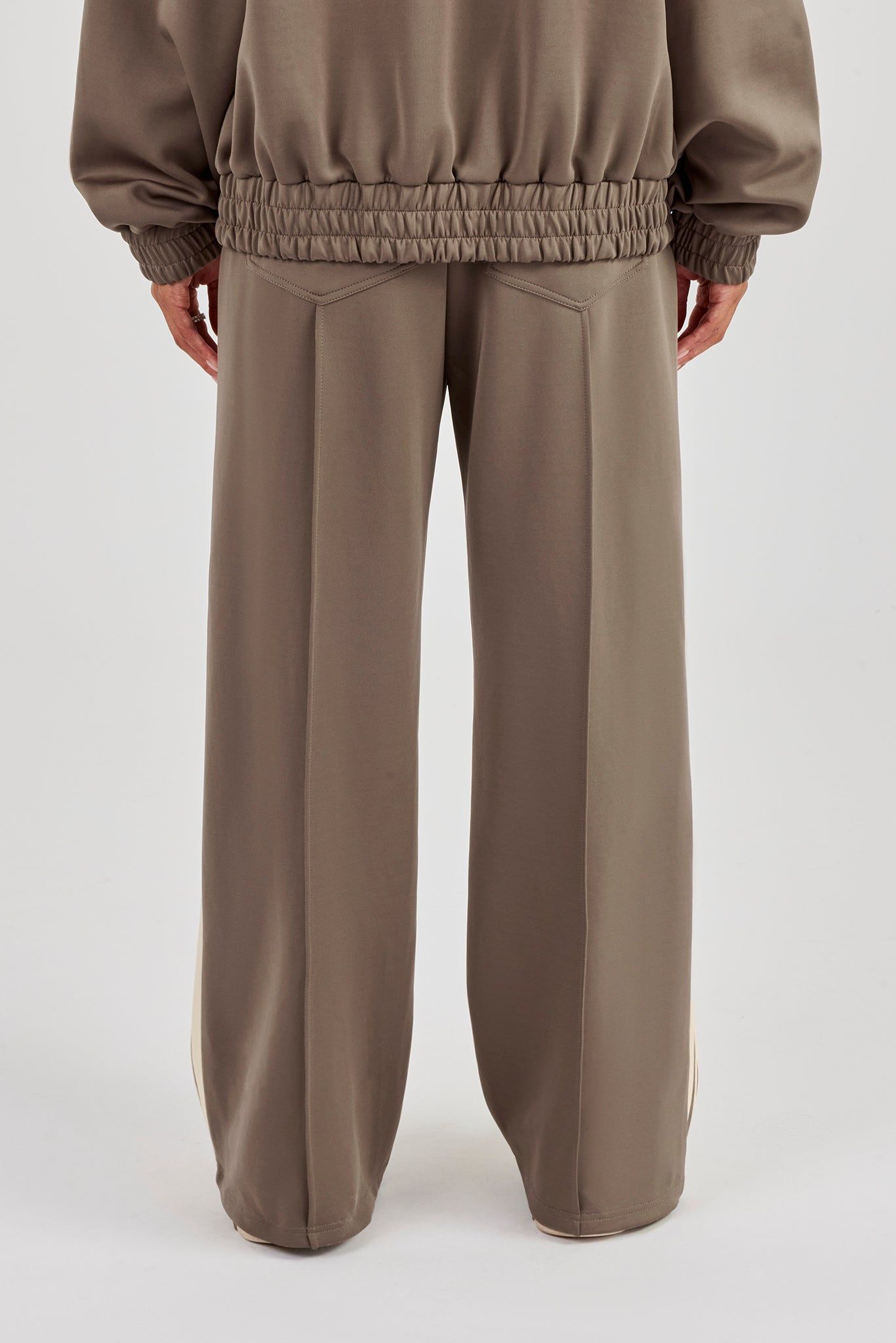Cernucci Taping Wide Leg Track Pant - Taupe image 4