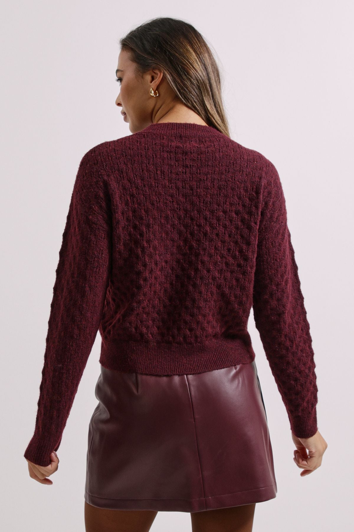 Dorothy Perkins Plum Pointelle Jumper Plum image 3