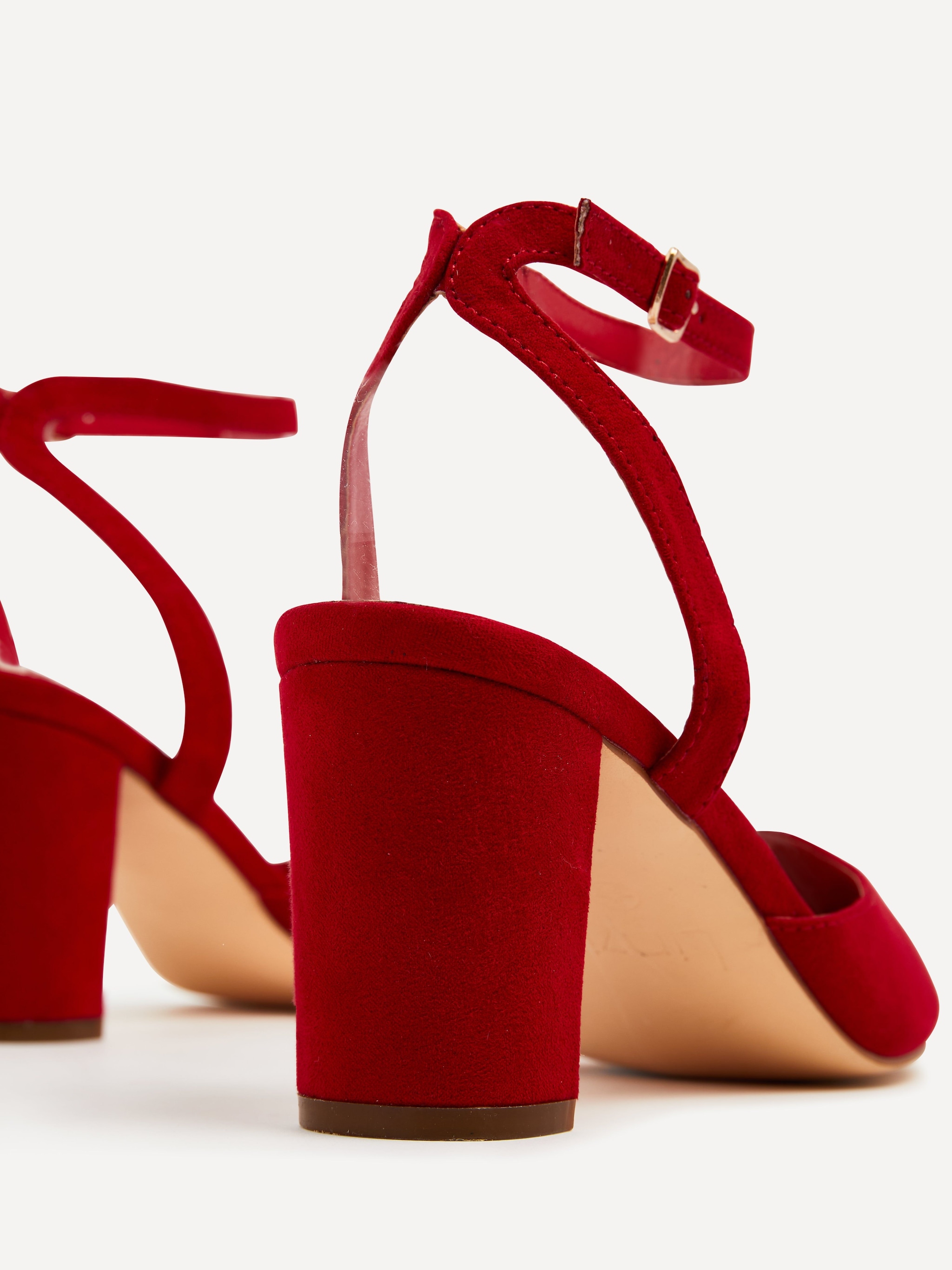 Linzi Carrie Red Faux Suede Mid Height Court Shoe image 4