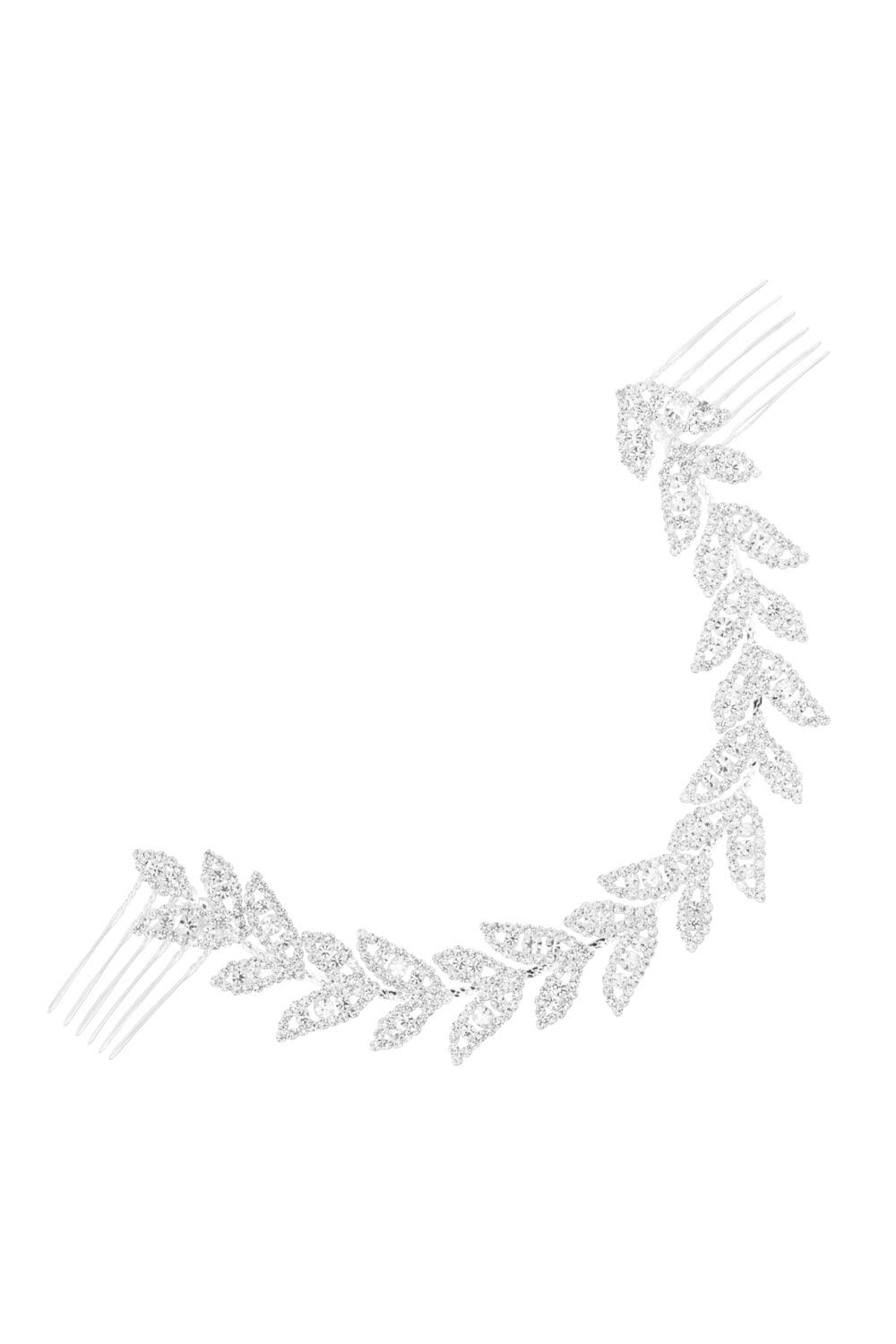 Jon Richard Eva Diamante Leaf Double Comb - Gift Pouch image 1
