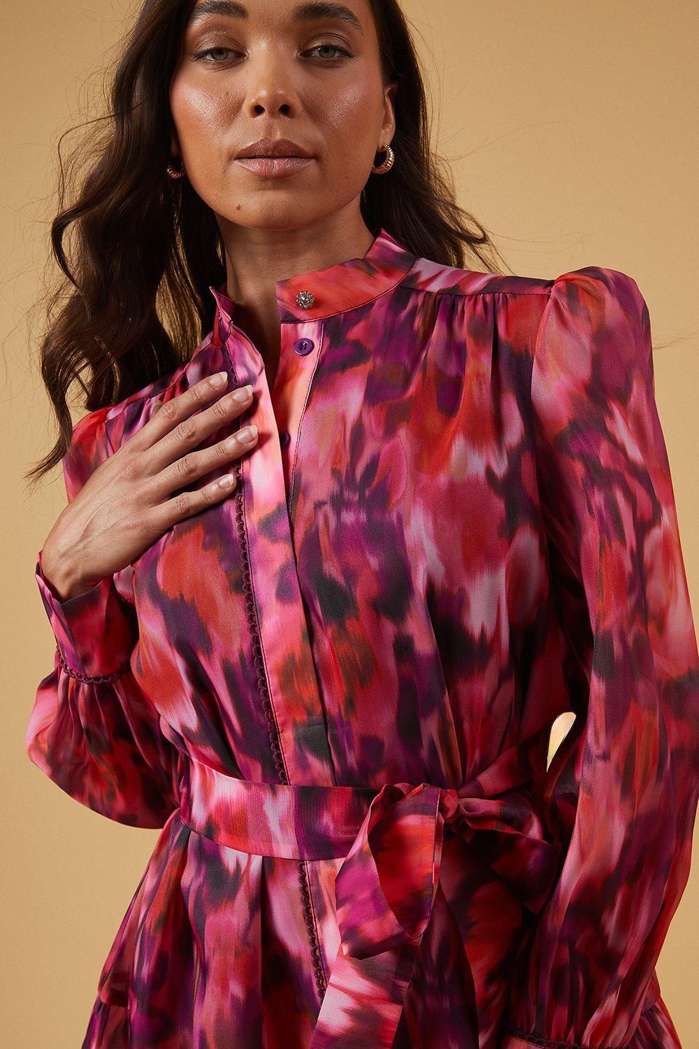 Oasis Petite Occasion Lace Trim Mini Dress Orange image 2