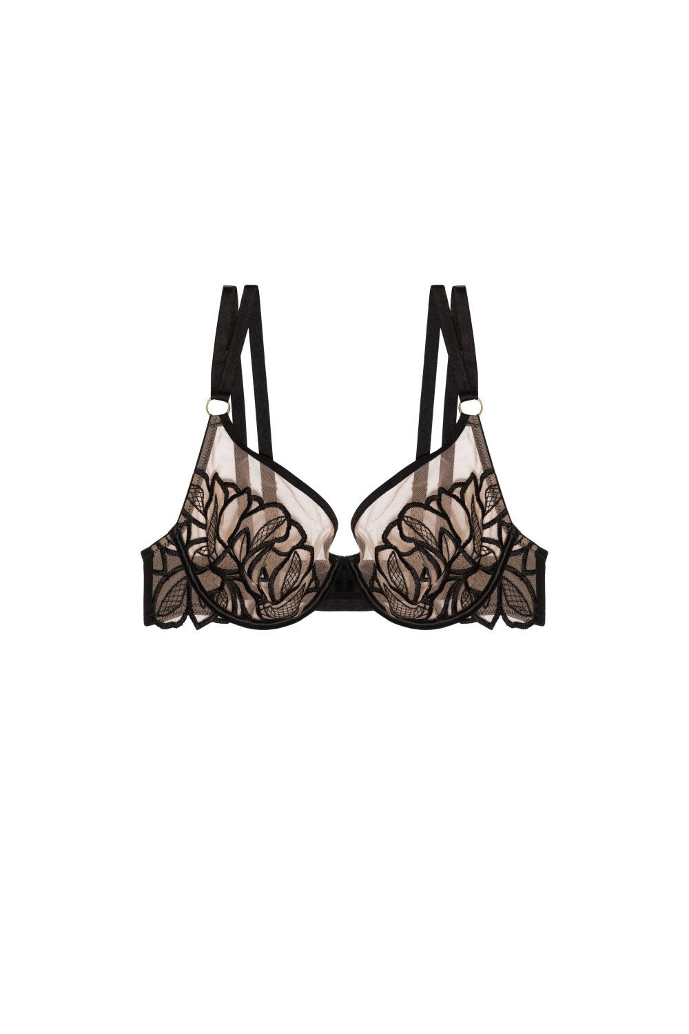 Playful Promises Eleanor Black Strappy Embroidery Thigh Harness image 5