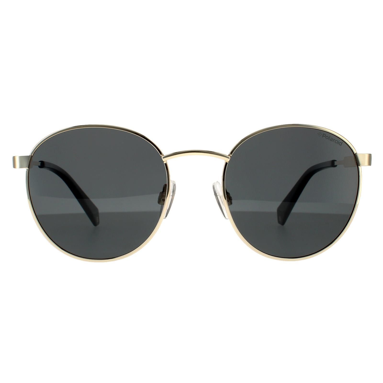 Polaroid Round Gold Grey Grey Polarized Sunglasses image 1