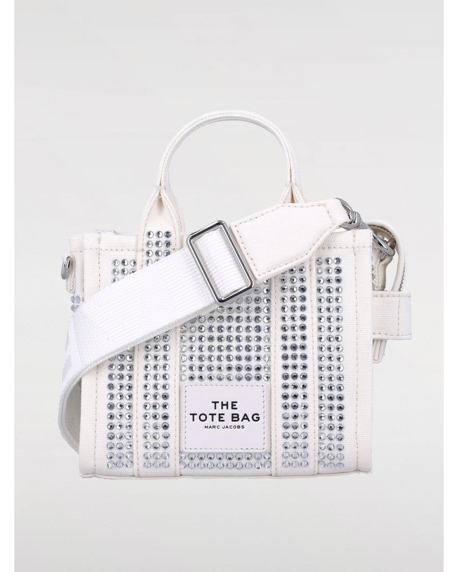 Marc Jacobs Mini Tote Bag Crystal Embellishts Wo - White Clutch Bags image 1