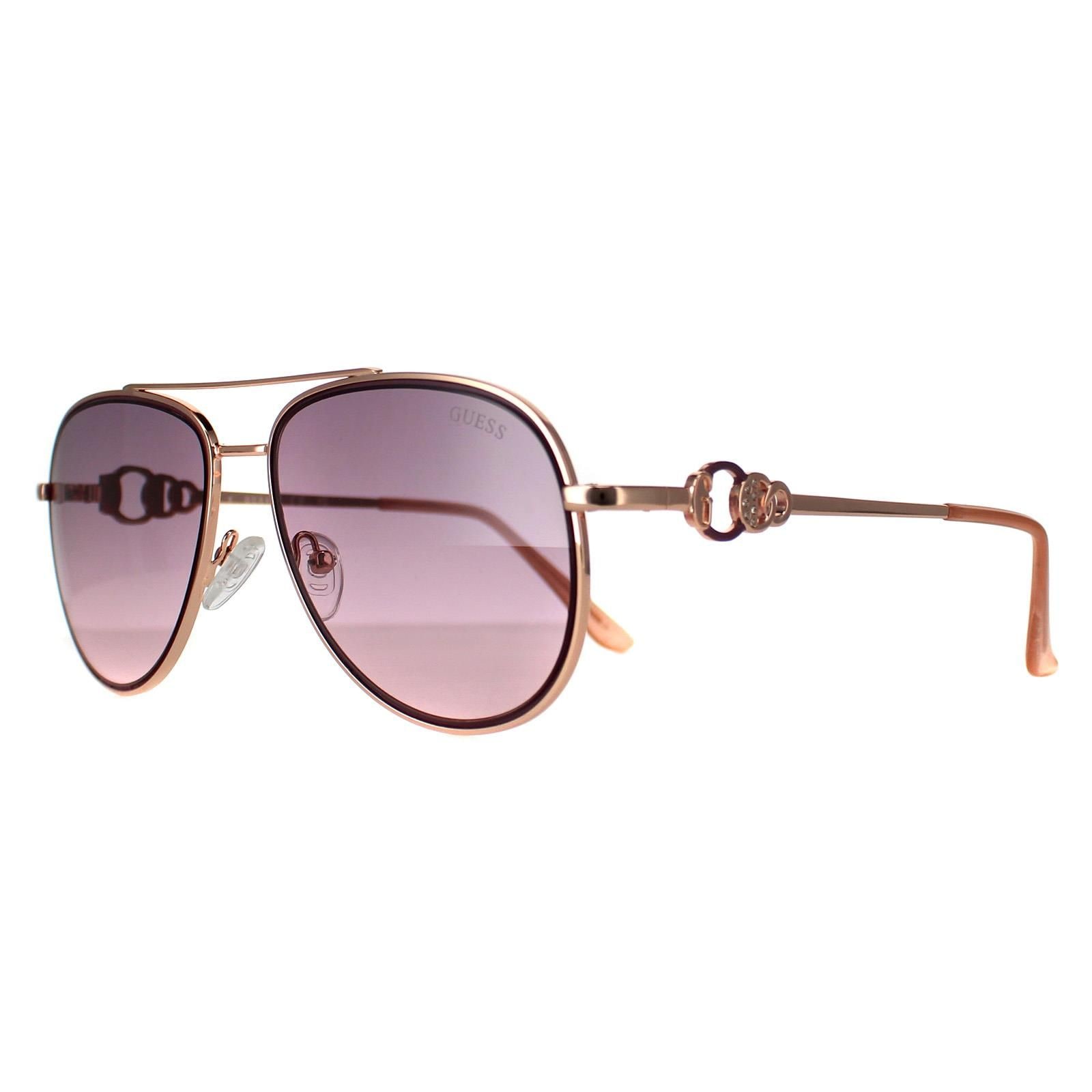 Guess Aviator Shiny Rose Gold Bordeaux Mirror GF0344 image 2