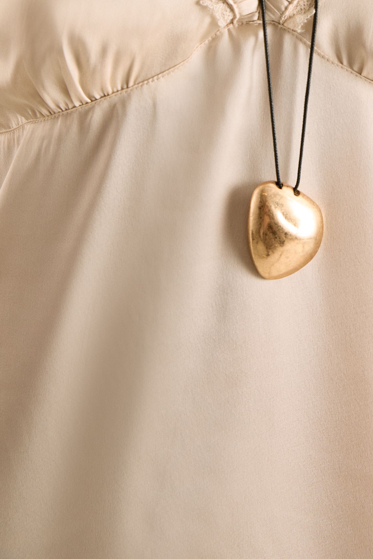 NastyGal Satin Lace Trim Maxi Slip Dress Champagne image 5