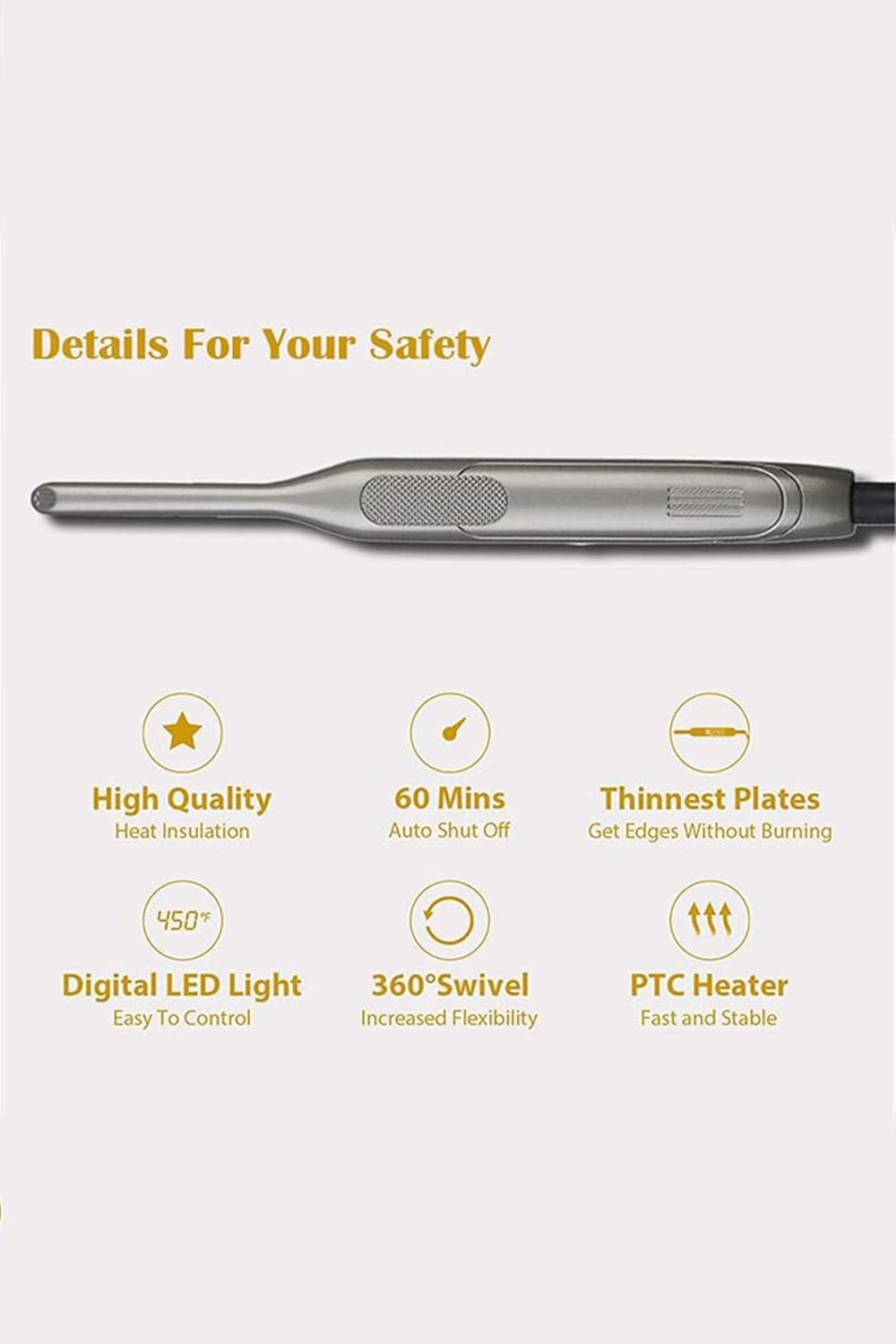 Living and Home 2 in 1 Hair Straightener and Curler LCD Temperature Control Dual Voltage Auto Shut Off,Professional Hair Straightener and Curler image 5