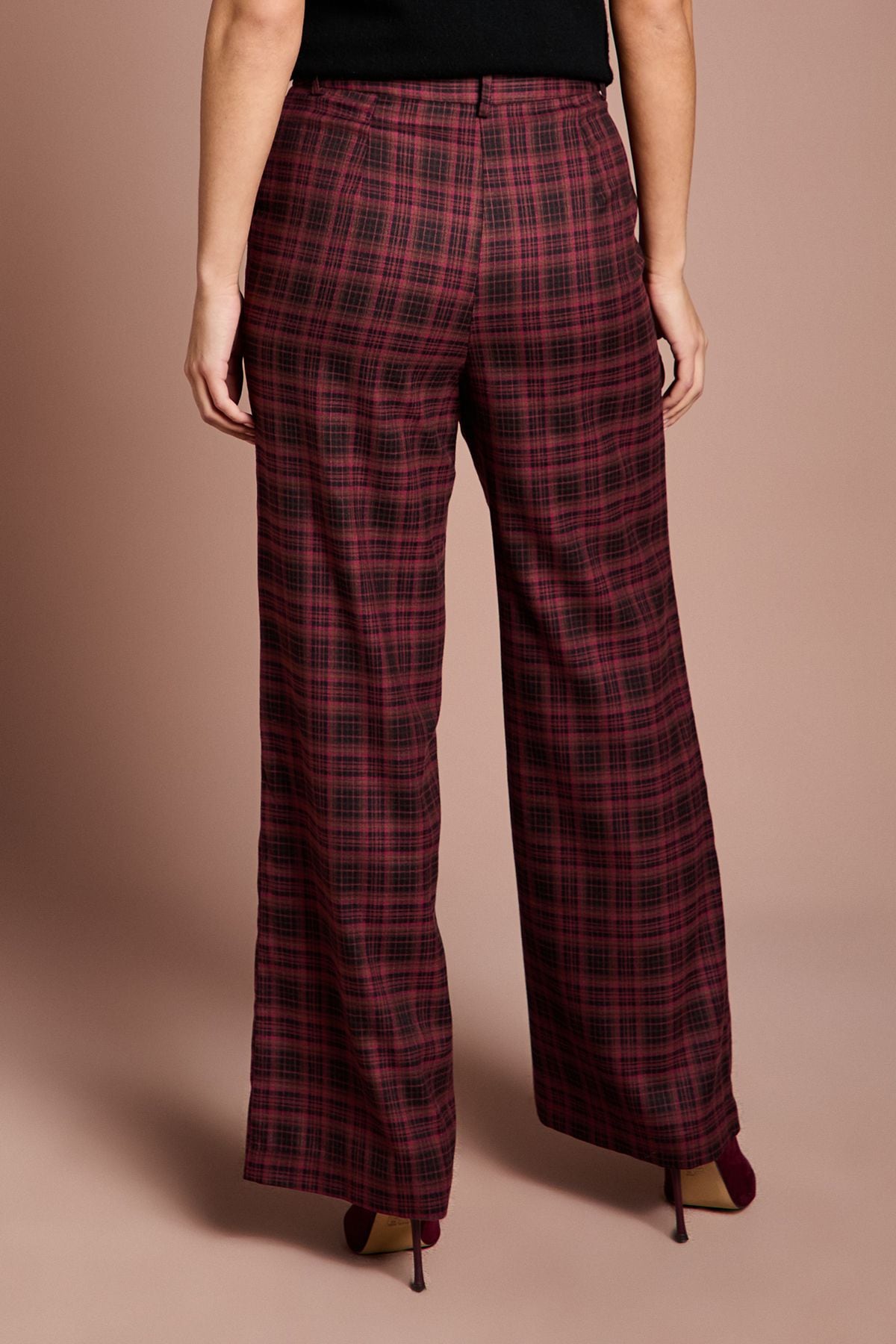 Coast Lisa Tan Premium Formal Check Trouser Berry image 3