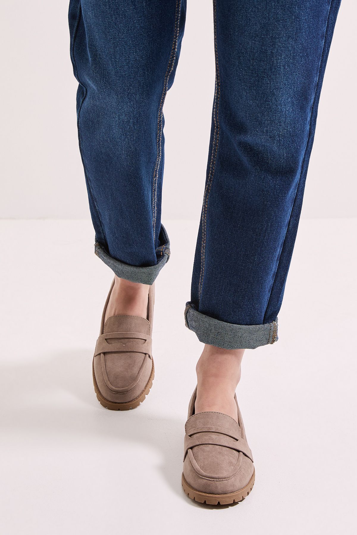 Dorothy Perkins Leoni Chunky Loafers Taupe image 3